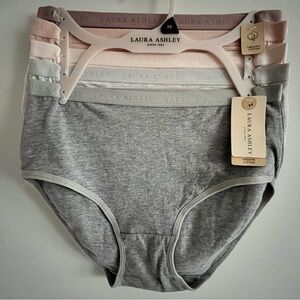 Laura Ashley Tag Free 80% Organic Cotton 5 pc Full Coverage Underwear Set